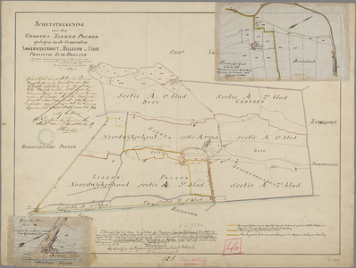 P-0362 Schetsteekening van den Grooten Zilker polder gelegen in de gemeenten Noordwijkerhout, Hillegom e..., 1873; ...