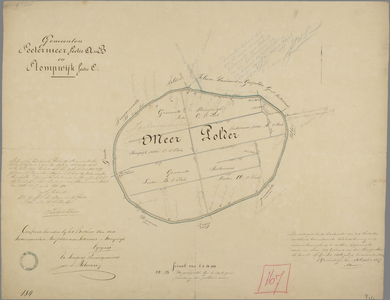 P-0364 [Grenskaart van de Zoetermeersche Meerpolder], 1857
