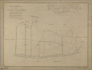 P-0373 Schetsteekening van den Zuid Hoflandschen polder gelegen in de gemeente Voorschoten, 1859