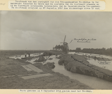 FOTO-000356 Dijkdoorbraak in de Omringdijk van de Drooggemaakte Noordplas op 29 augustus 1912, 6/9/1912