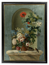 KGV-000042 Schilderij waarop afgebeeld een bloemstuk, eind 18e, begin 19e eeuw
