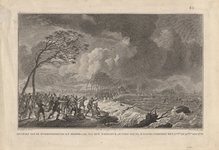 PRT-0022 Gezicht van de overstroming en doorbraak van de IJsseldijk buiten Gouda in de nacht van 21 op 22 ..., 1776