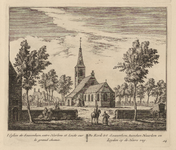 PRT-0037 Gezicht op de kerk van Sassenheim aan de Heereweg tussen Haarlem en Leiden, 1732