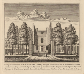 PRT-0065 Landgoed Haeswijk, eigendom van Diderik van Lyden, secretaris van Rijnland en heer van West-Baren..., 1732