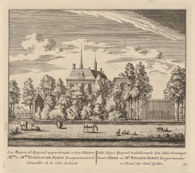 PRT-0078 Het Huis Apspoel, eigendom van mr. Willem Paets, burgemeester en raad van Leiden, 1732