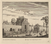 PRT-0083 Gezicht op de Rijnsburgerpoort en een gedeelte van de stadswal van Leiden, 1732