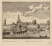 PRT-0087 Gezicht op de Hogewoerdsepoort en een deel van de stadswal van Leiden, 1732