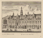 PRT-0104 Gezicht op het stadhuis aan de Breestraat in Leiden, 1732