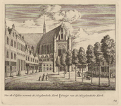 PRT-0107 Gezicht op de Hooglandse kerk in Leiden, 1732