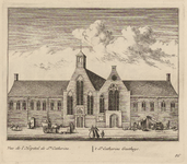 PRT-0109 Gezicht op het Sint Catharinagasthuis in Leiden, 1732