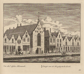 PRT-0111 Gezicht op de Hoogduitse kerk in Leiden, 1732