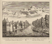 PRT-0115 Gezicht op de tuinen langs de Haarlemmer Trekvaart bij de Marepoort in Leiden, 1732
