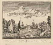 PRT-0117 Gezicht op de Rijn bij de Zijlbrug in Leiden, 1732