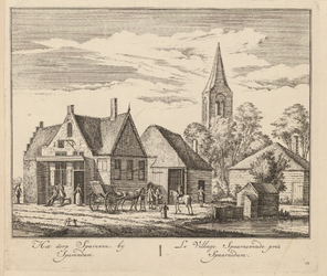 PRT-0135 Gezicht op het dorp Spaarnwoude bij Spaarndam, 1728