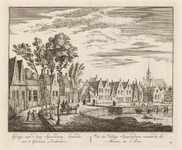 PRT-0137 Gezicht op het dorp Spaarndam vanaf het gemeenlandshuis van Rijnland, 1728