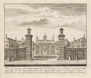 PRT-0140 Buitenplaats Bekenstijn, eigendom van Lubbert Adolf Torck, heer van Roozendaal, gedeputeerde wege..., 1728