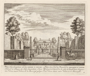 PRT-0143 Buitenplaats Watervliet tussen Velzen en Beverwijk, eigendom van G. Corver, kolonel en schepen va..., 1728