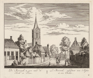 PRT-0148 Gezicht op het dorp Beverwijk, 1728