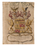 PRT-0210 Familiewapen van mr. Lodewijk Quarles, raad en regerend burgemeester van Gouda, etc., cameraar en..., circa 1765