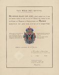 PRT-0226 Wapendiploma waarbij de Hoge Raad van Adel aan het hoogheemraadschap van Rijnland een wapen verleend, ...