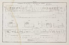 PRT-0243 Technische tekeningen van de stoomboot van Rotterdam op Nijmegen 'De Koningin', met weergave van ..., 1838