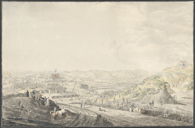 PRT-0265 Het leggen der eerste stenen aan de Katwijkse binnensluis, 1805