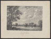 PRT-0276 De sluizen te Halfweg tussen het Haarlemmermeer en het IJ gezien vanaf het Haarlemmermeer, ca. 1825