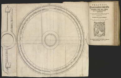 PRT-0279 Tekening van de Hollandse cirkel, een meetinstrument ontwikkeld door landmeter Jan Pieterszoon Douw, 1620