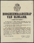 BKM-0163 Kennisgeving aan de ingelanden van de benoeming der dijkgraaf en wanneer hij spreekuur houdt te Leiden, ...