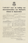 BKM-0201 Tarief voor de heffing van doorvaartrechten aan Rijnland's sluizen te Spaarndam, 30-01-1960