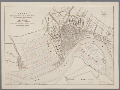 KRT_0001 Kaart behoorende bij het plan tot aanleg van nieuwe straten in de polders Cool en Ruboek, en by h..., 1858