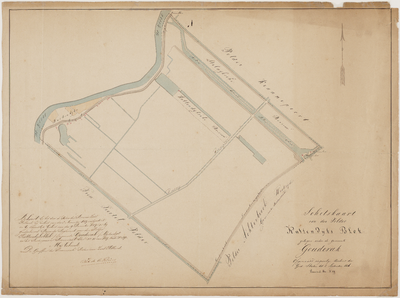 KRT_0845 Schetskaart van den polder Kattendijks Blok gelegen onder de gemeente Gouderak, 1856
