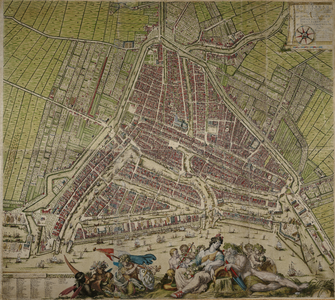 KRT_0907 Rotterdam met al syn gebouwen net op haer maet geteekent en gesneden, 1694