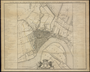KRT_0909 Platte grond der stad Rotterdam en hare omstreken; opgemaakt volgens de kadastrale kaarten, 1839
