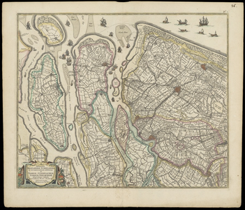 KRT_0943 Novissima Delflandiae, Schielandiae et circumiacentium insularum ut Voornae, Overflackeae, Goerea..., 1680