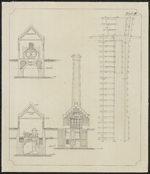 KRT_1226 [Aanzichttekeningen van het stoomgemaal voor de polder Stein]. Blad II, 1883