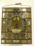 KGV_0082 Paneel van gebrandschilderd glas-in-lood met centraal in Jugendstil het wapen van het hoogheemraadschap van ...