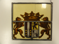 KGV_0104 Paneel van gebrandschilderd glas-in-lood met het wapen van het hoogheemraadschap van de Krimpenerwaard,