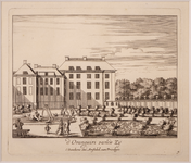 JMD-OP-1680d Kopergravure, topografie: Zestien gezichten op Paleis Het Loo te Apeldoorn.