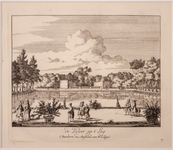 JMD-OP-1680k Kopergravure, topografie: Zestien gezichten op Paleis Het Loo te Apeldoorn.