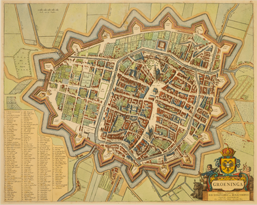 JMD-T-421 Kopergravure, Topografische kaart stad Groningen