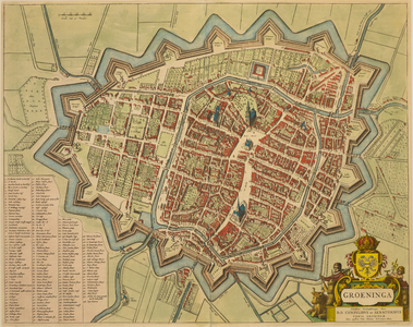 JMD-T-422 Gravure, Topografische kaart stad Groningen