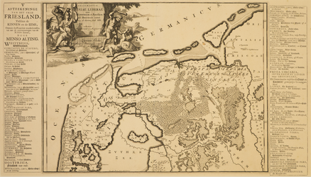 JMD-T-443 Gravure, Topografische kaart Noord-Nederland, Frisia