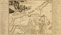 JMD-T-445 Gravure, Topografische kaart Noord-Nederland, Frisia