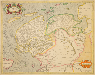 JMD-T-448 Kopergravure, Topografische kaart Friesland, Groningen, Drenthe; Frisia