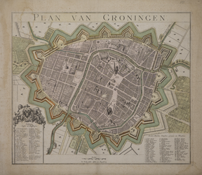JMD-T-483 Gravure, Topografische kaart stad Groningen