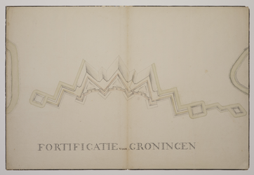 JMD-T-486 Tekening, Vestingkaart stad Groningen, schans