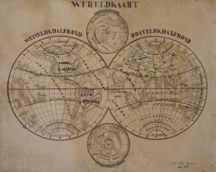 JMD-T-494 Tekening, Topografische kaart wereld