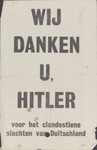 21 Wij danken U, Hitler, voor het clandestiene slachten van Duitsland
