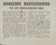 51 Dringende waarschuwing tot het Nederlandsche volk: verzwaring van luchtbombardementen